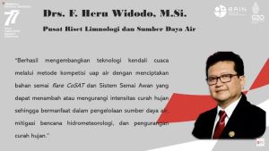 Kembangkan Teknologi Modifikasi Cuaca, Perekayasa Limnologi dan Sumber Daya Air BRIN Raih Penghargaan Satyalancana Pembangunan Tahun 2022