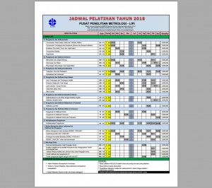 Jadwal Pelatihan 2018