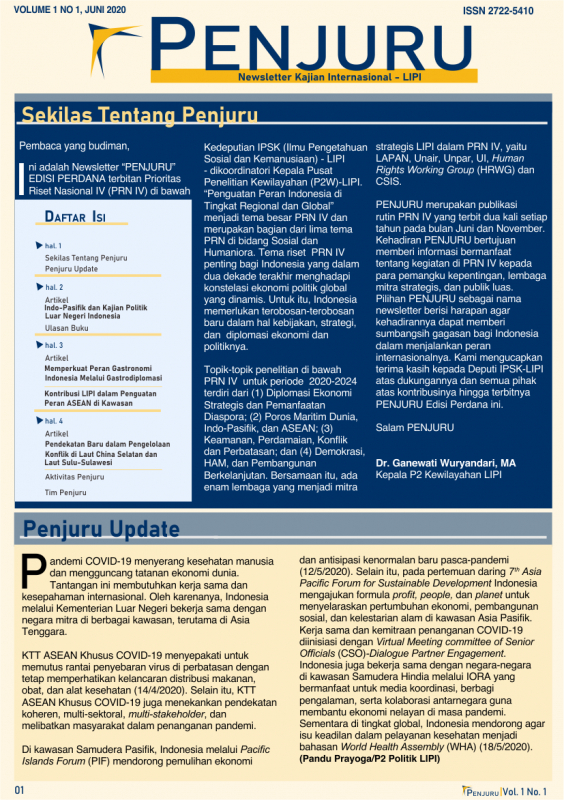 Cover Penjuru Newsletter Vol 1 No 1_1