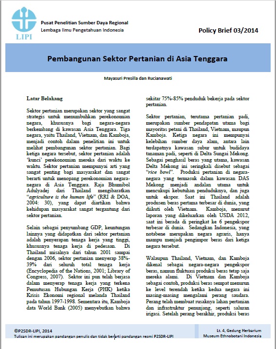 Pembangunan Sektor Pertanian di Asia Tenggara