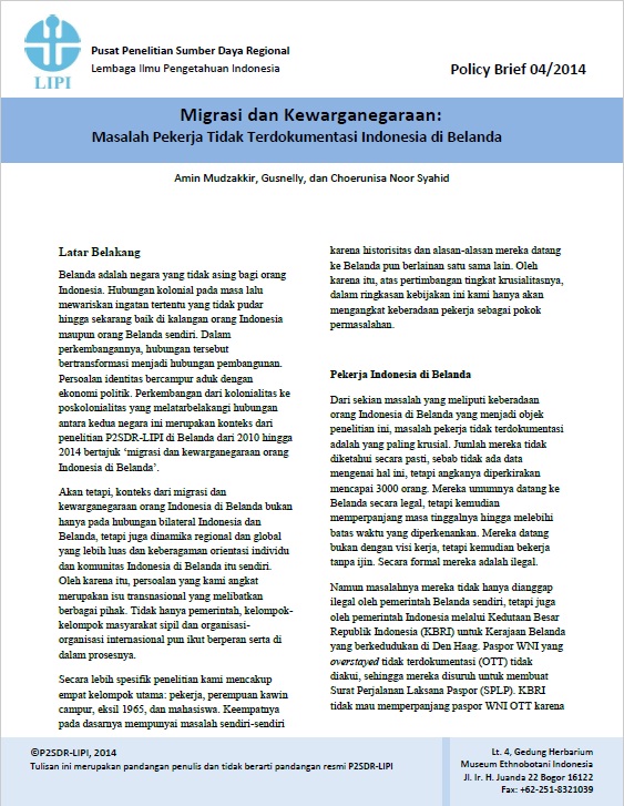 Migrasi dan Kewarganegaraan: Masalah Pekerja Tidak Terdokumentasi Indonesia di Belanda