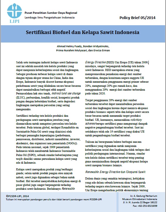 Sertifikasi Biofuel dan Kelapa Sawit Indonesia