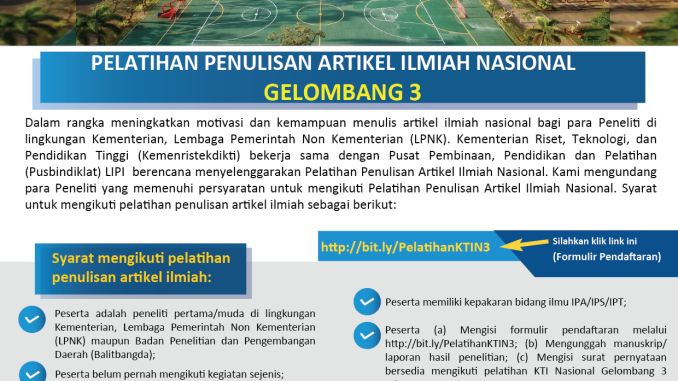 FLYER PENULISAN ARTIKEL ILMIAH NASIONAL (Gel.3) rev100719