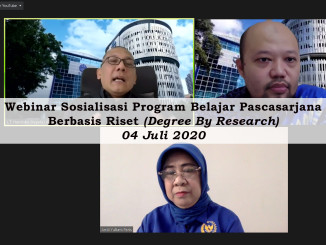 Webinar Sosialisasi Program Belajar Pascasarjana Berbasis Riset